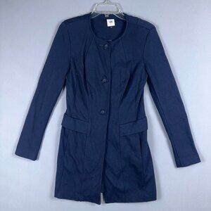 Cabi Lido Jacket Womens Size Small Button Front Round Neck Blue